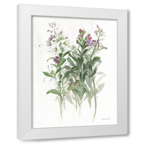 Sprigs of June I White White Modern Wood Framed Art Print by Nai, Danhui