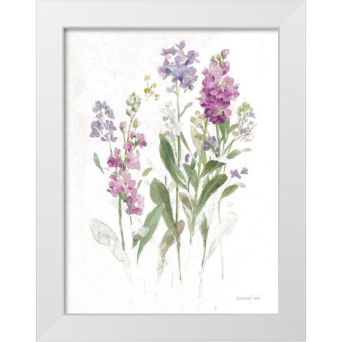 Sprigs of June II White White Modern Wood Framed Art Print by Nai, Danhui