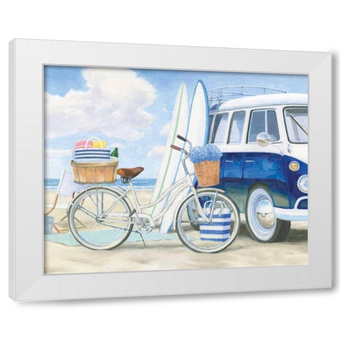 Beach Time I Crop White Modern Wood Framed Art Print by Wiens, James