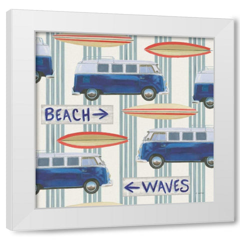 Beach Time Pattern III White Modern Wood Framed Art Print by Wiens, James