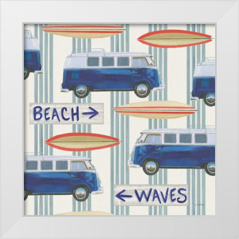 Beach Time Pattern III White Modern Wood Framed Art Print by Wiens, James