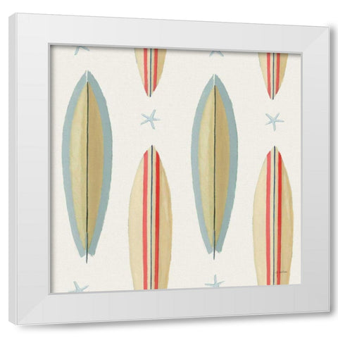 Beach Time Pattern IV White Modern Wood Framed Art Print by Wiens, James