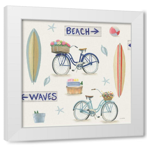 Beach Time Pattern VI White Modern Wood Framed Art Print by Wiens, James