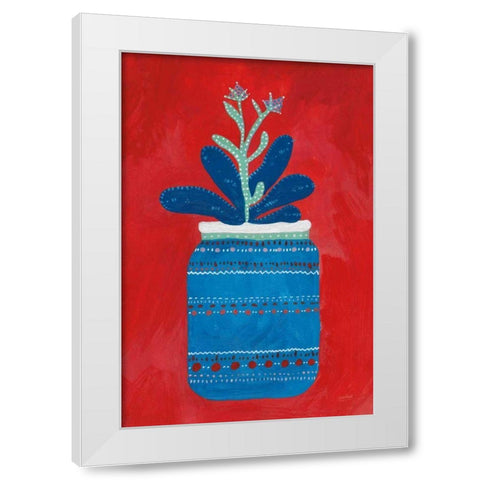 Jar Succulent White Modern Wood Framed Art Print by Mack, Lynn