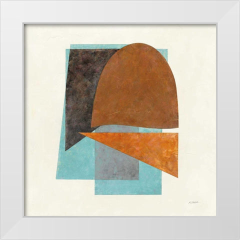 Quintet II Turquoise White Modern Wood Framed Art Print by Schick, Mike