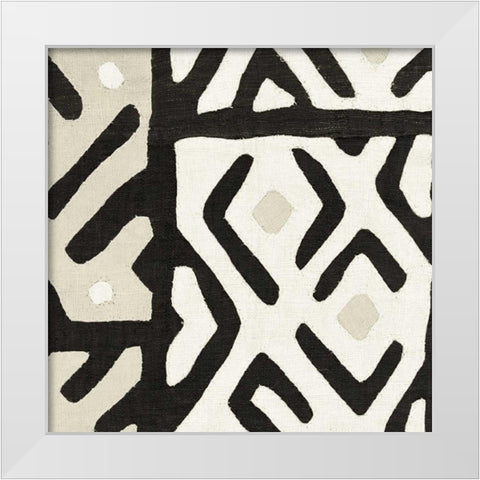 Kuba Cloth I Sq I Neutral White Modern Wood Framed Art Print by Wild Apple Portfolio