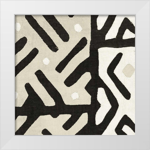 Kuba Cloth I Sq II Neutral White Modern Wood Framed Art Print by Wild Apple Portfolio