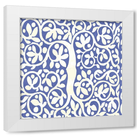 Forest Life Pattern VIII Rich Blue White Modern Wood Framed Art Print by Thomas, Miranda