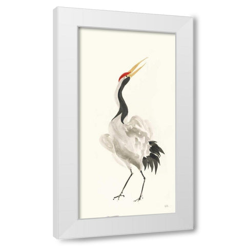 Scroll Crane I Warm White Modern Wood Framed Art Print by Paschke, Chris