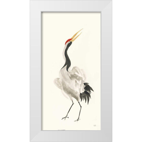 Scroll Crane I Warm White Modern Wood Framed Art Print by Paschke, Chris