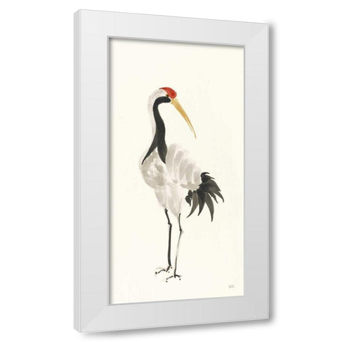 Scroll Crane II Warm White Modern Wood Framed Art Print by Paschke, Chris
