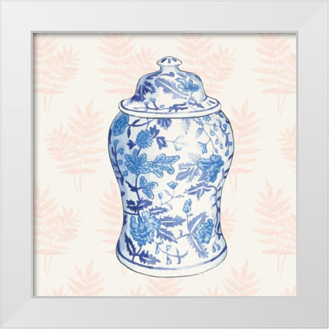 Ginger Jar VI Coral No Border White Modern Wood Framed Art Print by Wild Apple Portfolio