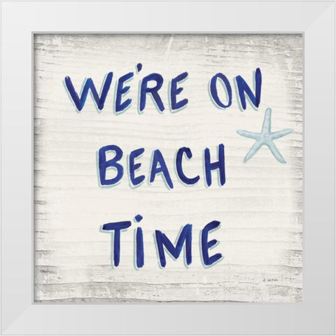 Beach Time VI Sq White Modern Wood Framed Art Print by Wiens, James