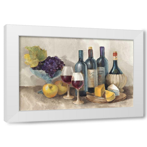 Wine and Fruit I v2 Light White Modern Wood Framed Art Print by Hristova, Albena