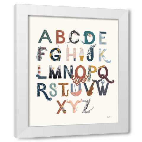 Alphabet A to Z White Modern Wood Framed Art Print by Thorns, Becky