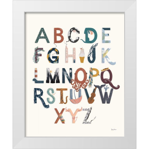 Alphabet A to Z White Modern Wood Framed Art Print by Thorns, Becky