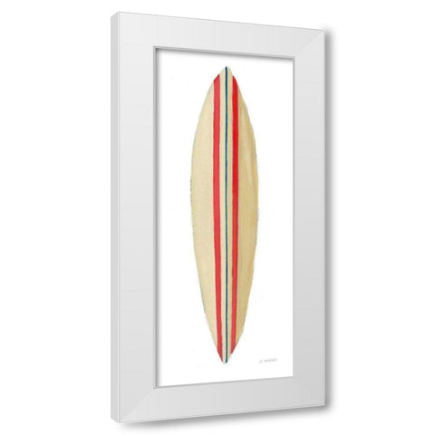 Beach Time Surfboard I White Modern Wood Framed Art Print by Wiens, James