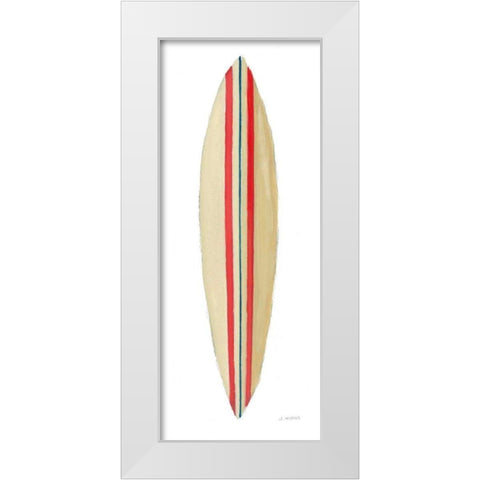 Beach Time Surfboard I White Modern Wood Framed Art Print by Wiens, James