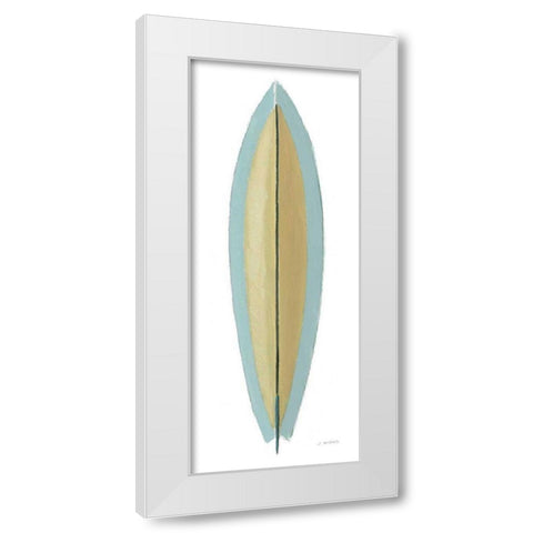 Beach Time Surfboard II White Modern Wood Framed Art Print by Wiens, James