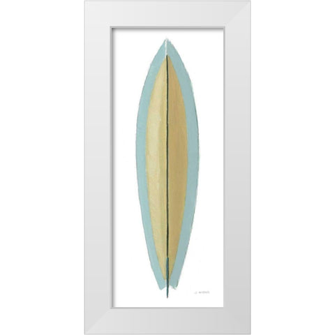 Beach Time Surfboard II White Modern Wood Framed Art Print by Wiens, James