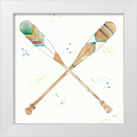 Lakehouse Oars White Modern Wood Framed Art Print by Tavoletti, Anne