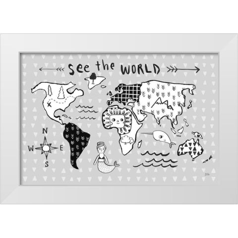 Scandy Baby I White Modern Wood Framed Art Print by Averinos, Melissa