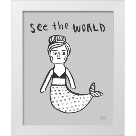 Scandy Baby III White Modern Wood Framed Art Print by Averinos, Melissa