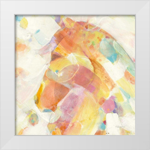 Kaleidoscope Horse II White Modern Wood Framed Art Print by Hristova, Albena