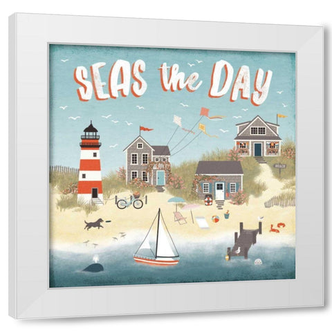 Seaside Village II White Modern Wood Framed Art Print by Marshall, Laura