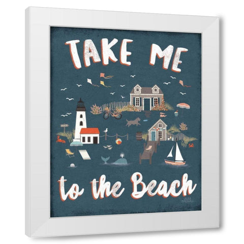Seaside Village VI White Modern Wood Framed Art Print by Marshall, Laura
