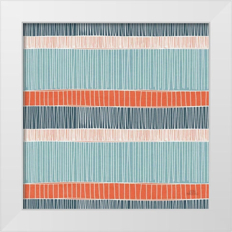 Seaside Village Pattern II White Modern Wood Framed Art Print by Marshall, Laura