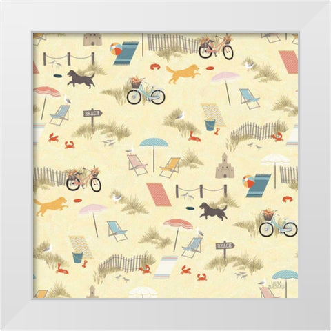 Seaside Village Pattern VI White Modern Wood Framed Art Print by Marshall, Laura