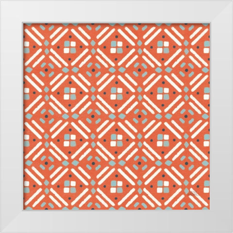 Seaside Village Pattern VIIB White Modern Wood Framed Art Print by Marshall, Laura