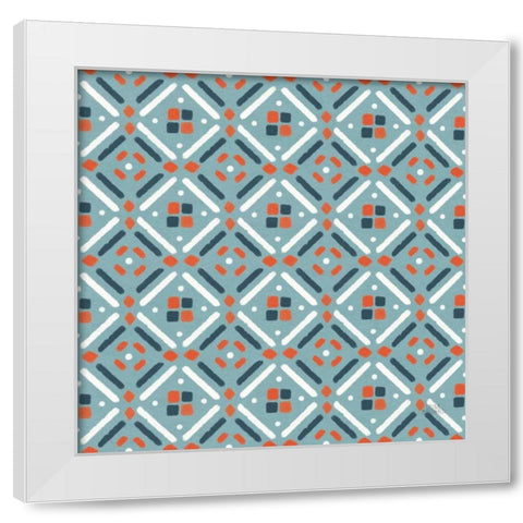Seaside Village Pattern VIIC White Modern Wood Framed Art Print by Marshall, Laura