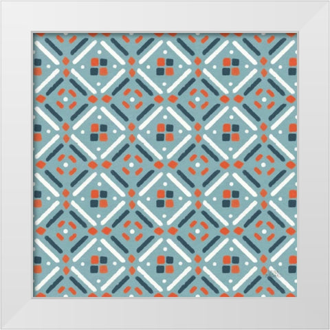 Seaside Village Pattern VIIC White Modern Wood Framed Art Print by Marshall, Laura