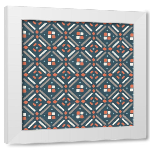 Seaside Village Pattern VIID White Modern Wood Framed Art Print by Marshall, Laura