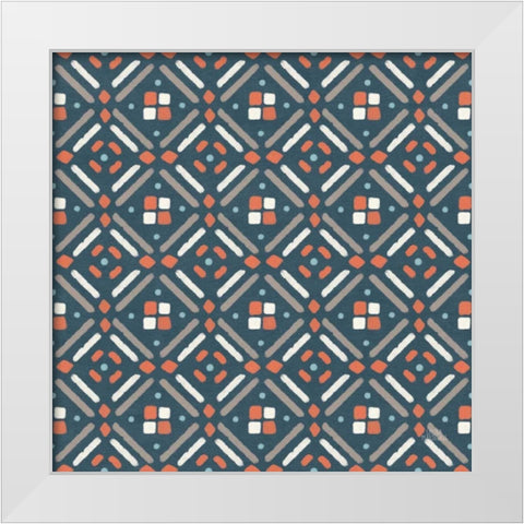 Seaside Village Pattern VIID White Modern Wood Framed Art Print by Marshall, Laura