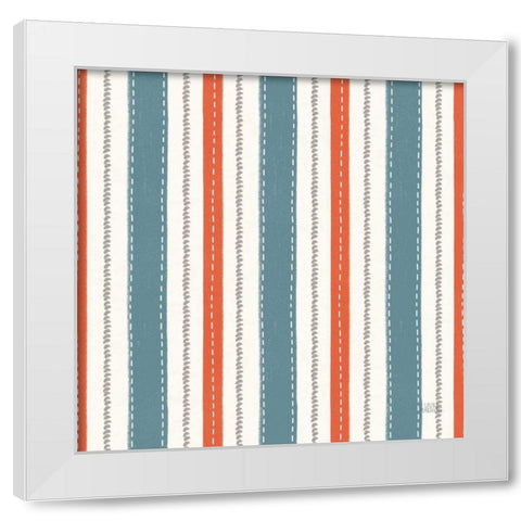 Seaside Village Pattern IXA White Modern Wood Framed Art Print by Marshall, Laura