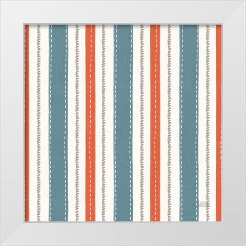 Seaside Village Pattern IXA White Modern Wood Framed Art Print by Marshall, Laura
