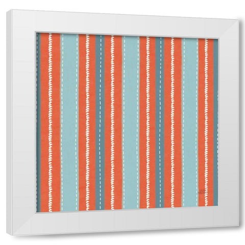 Seaside Village Pattern IXB White Modern Wood Framed Art Print by Marshall, Laura