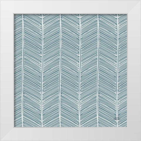 Seaside Village Pattern XIIB White Modern Wood Framed Art Print by Marshall, Laura