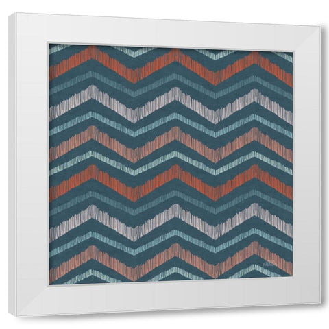 Seaside Village Pattern XIIIB White Modern Wood Framed Art Print by Marshall, Laura