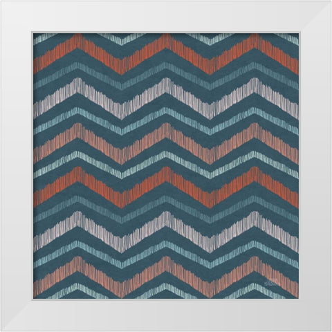 Seaside Village Pattern XIIIB White Modern Wood Framed Art Print by Marshall, Laura