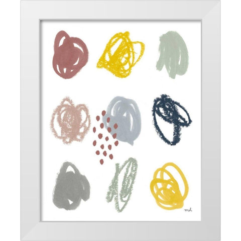 Scribble I White Modern Wood Framed Art Print by Hershey, Moira