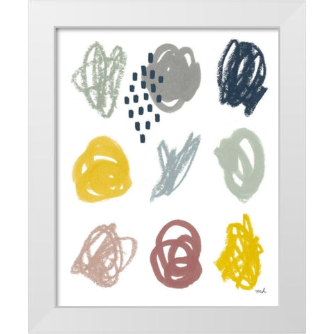 Scribble II White Modern Wood Framed Art Print by Hershey, Moira