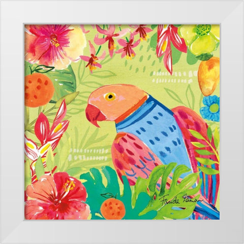 Tutti Frutti V White Modern Wood Framed Art Print by Zaman, Farida