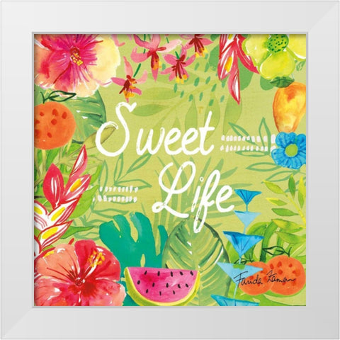 Tutti Frutti X White Modern Wood Framed Art Print by Zaman, Farida