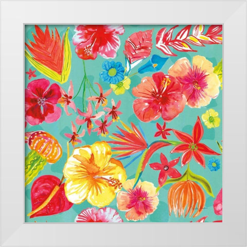 Tutti Frutti Pattern IB White Modern Wood Framed Art Print by Zaman, Farida