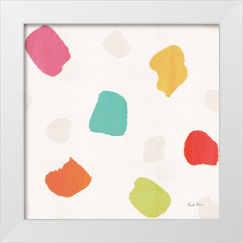 Tutti Frutti Pattern IVA White Modern Wood Framed Art Print by Zaman, Farida