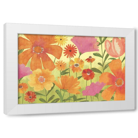 Spring Fling White Modern Wood Framed Art Print by Charron, Veronique